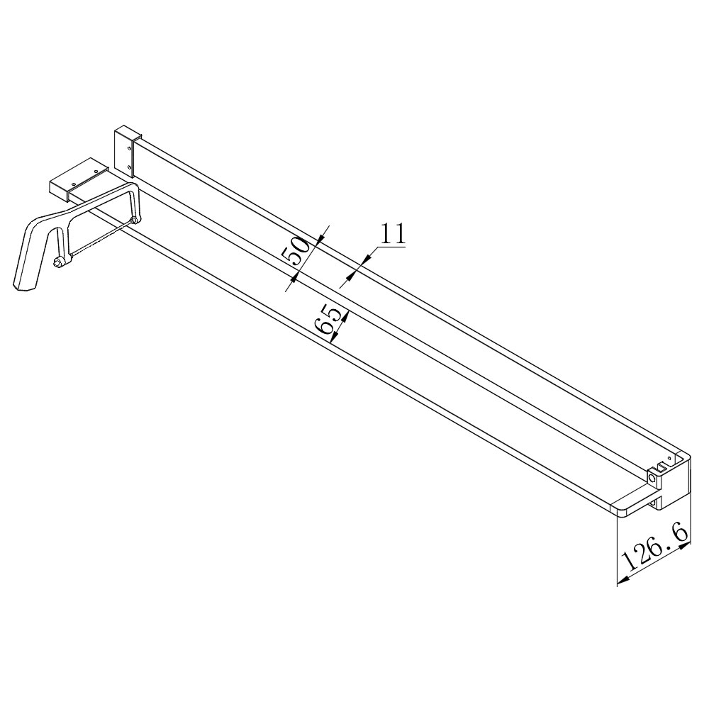 Mereo Polička k WALK IN, 120 cm, černý ALU