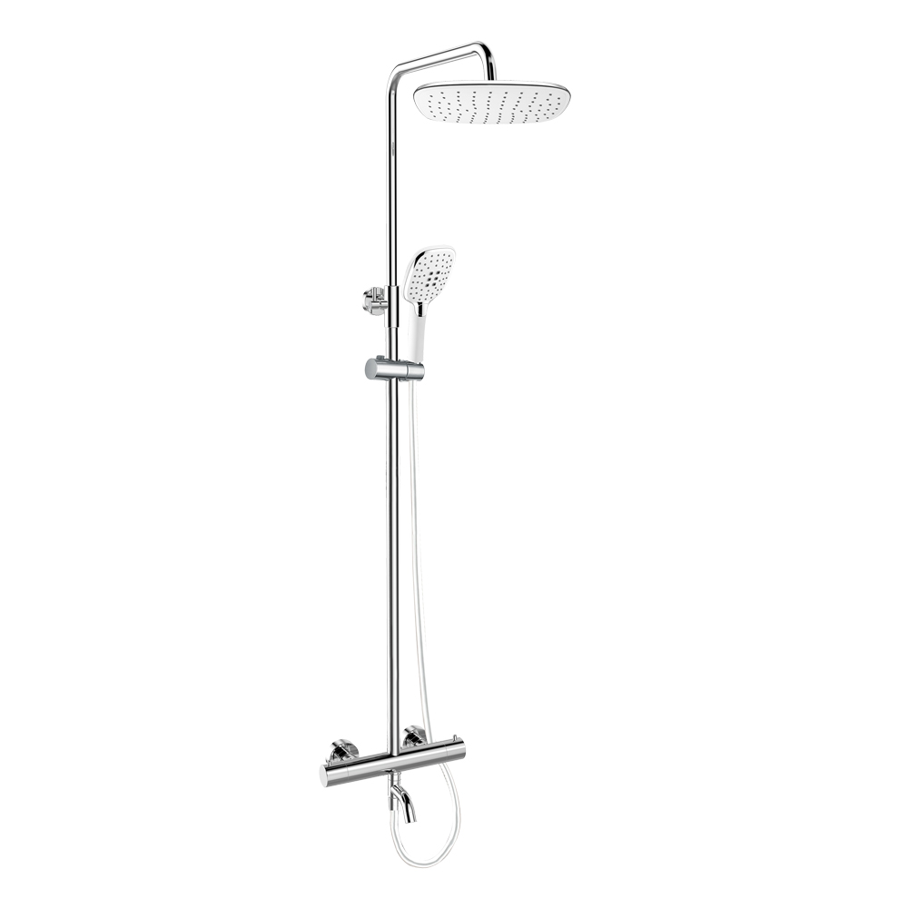 Mereo Termostatická vanová baterie talířovou hranatou sprchou, bílá