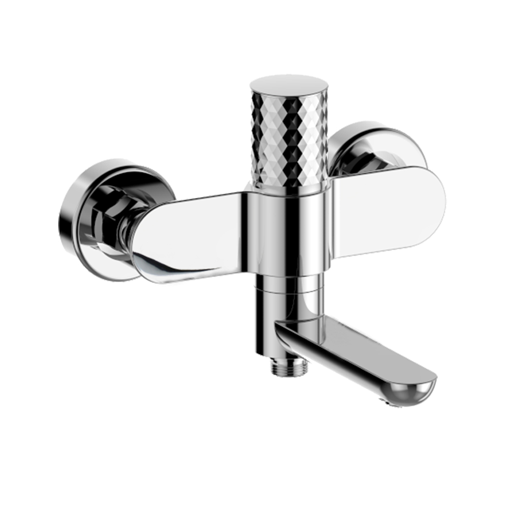 MEREO Vanová nástěnná baterie se sklopným ramínkem diamant, Viana, bez příslušenství, 150 mm, chrom (CBE90203A)