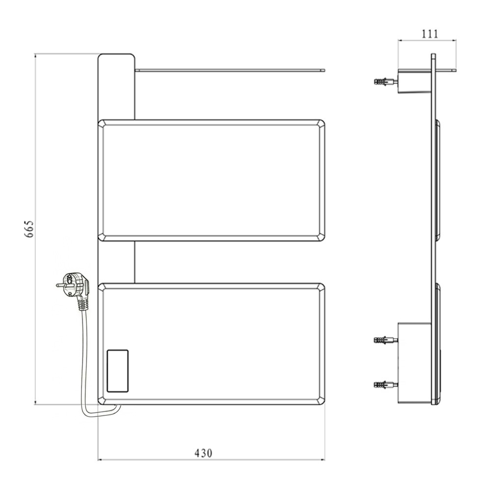 Mereo Elektrický sušák ručníků, 2 moduly, bílý
