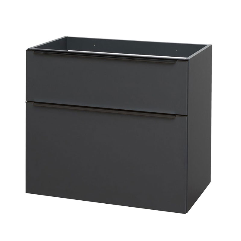 MEREO Mailo, koupelnová skříňka 81cm, antracit, černé madlo (CN531SB)
