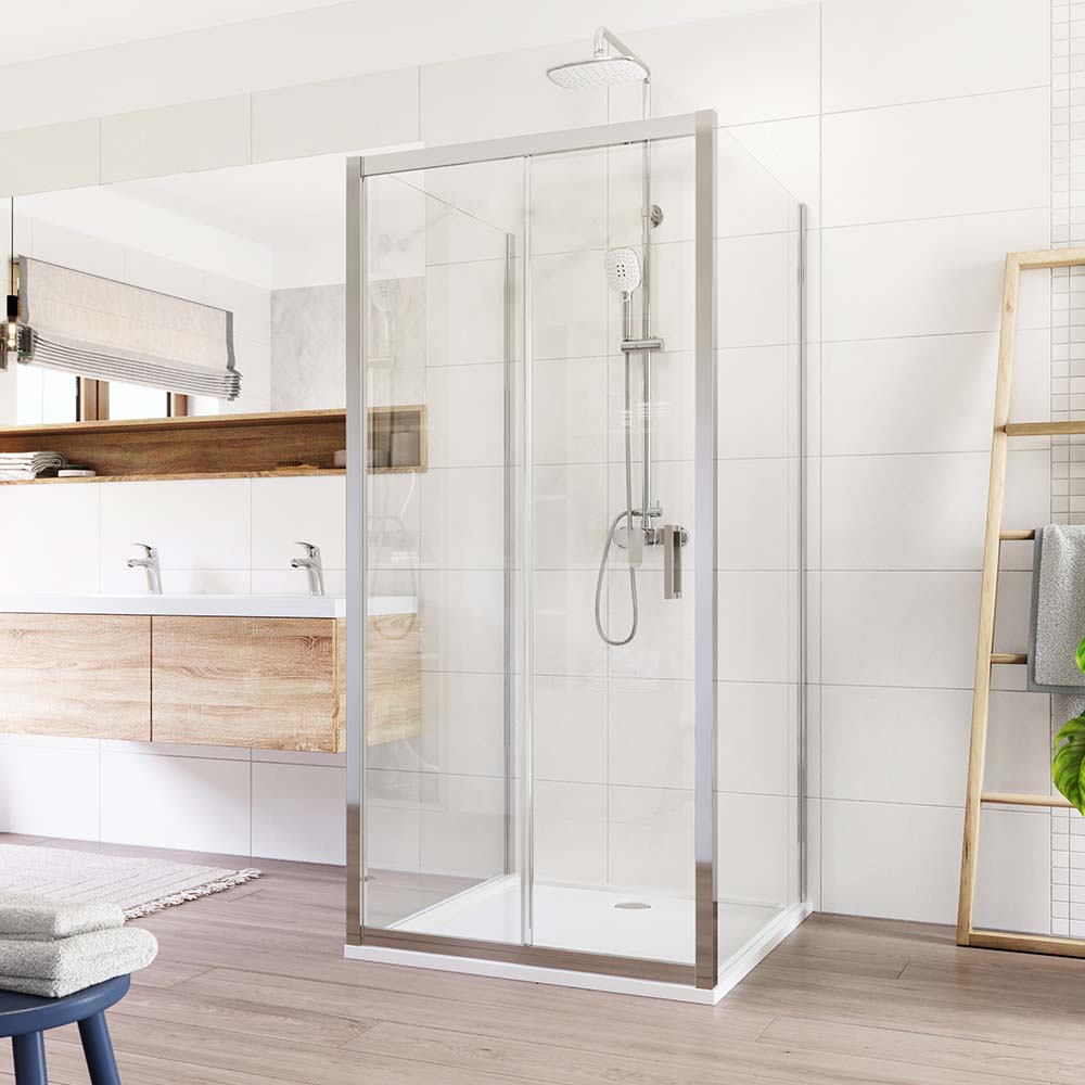 Mereo Sprchový kout, LIMA, čtverec, 100x100x100x190 cm, chrom ALU, sklo Čiré