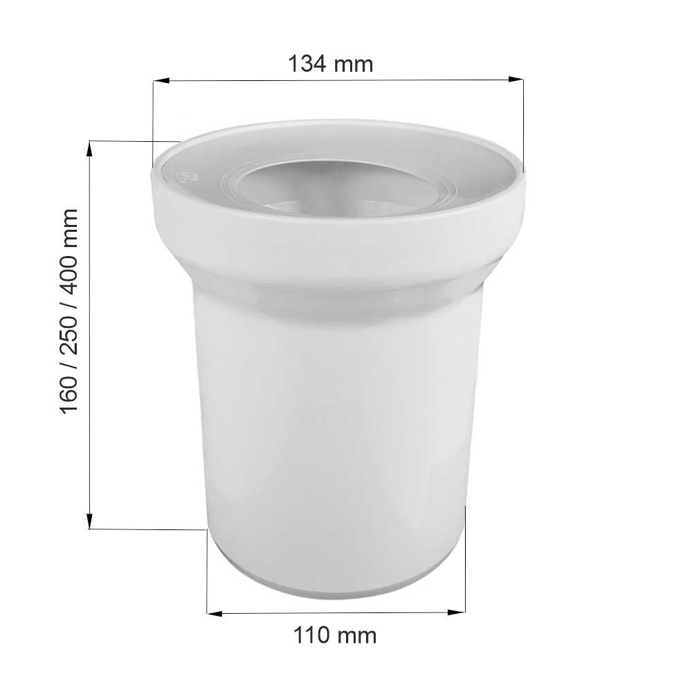 Aliaxis WC připojovací kus přímý, DN 100/D 110, 250 mm (PR7087C (58202010000))