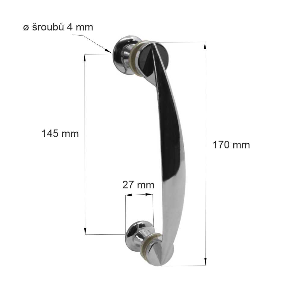 Mereo Madlo pro sprchové kouty Mistica, Fantasy, rozteč 145 mm, 1ks