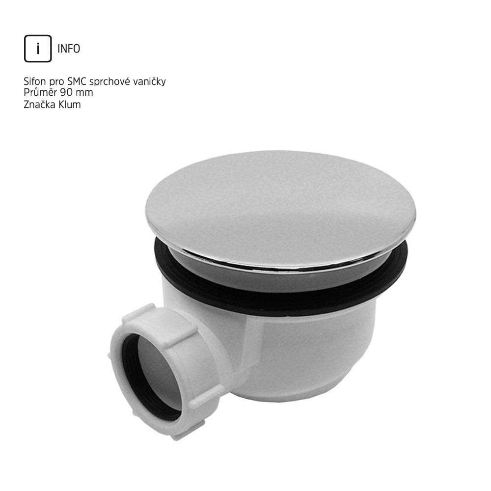 Mereo Čtvrtkruhová sprchová vanička R550, 90x90x4 cm, SMC, bílá, včetně sifonu