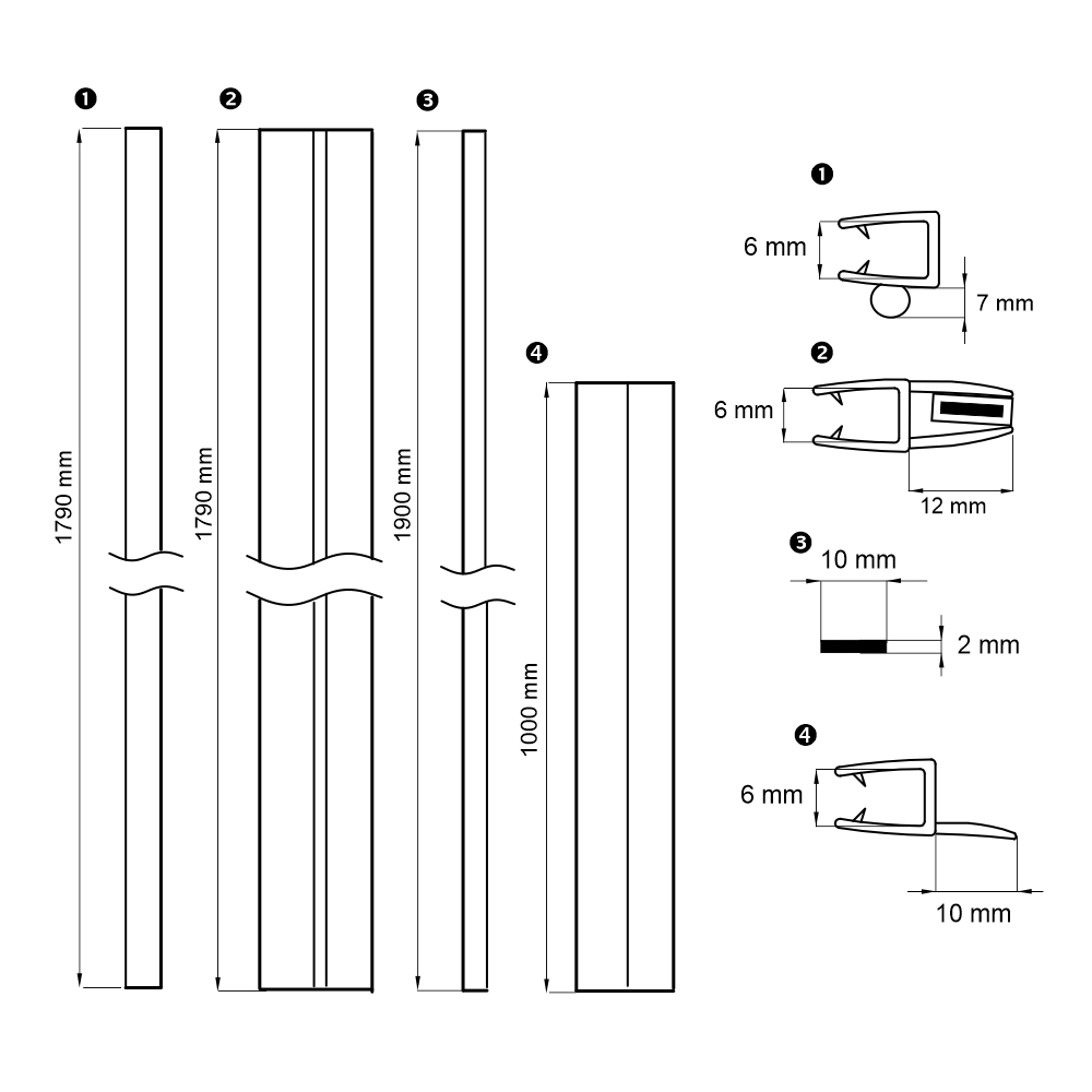 MEREO Sada těsnění pro pivotové sprchové kouty Lima CK809xxK (CKND12PK)