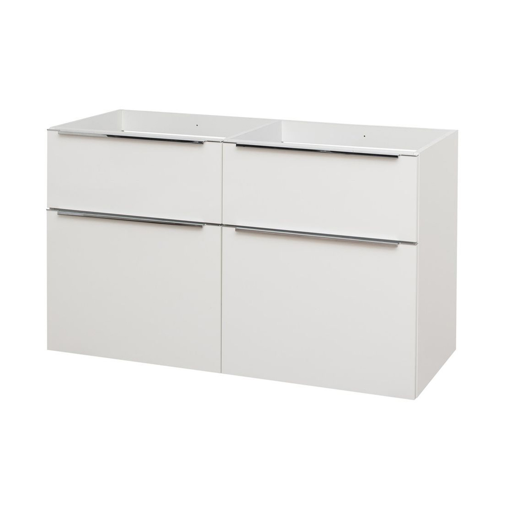 MEREO Mailo, koupelnová skříňka 121 cm, bílá, chrom madlo (CN513S)