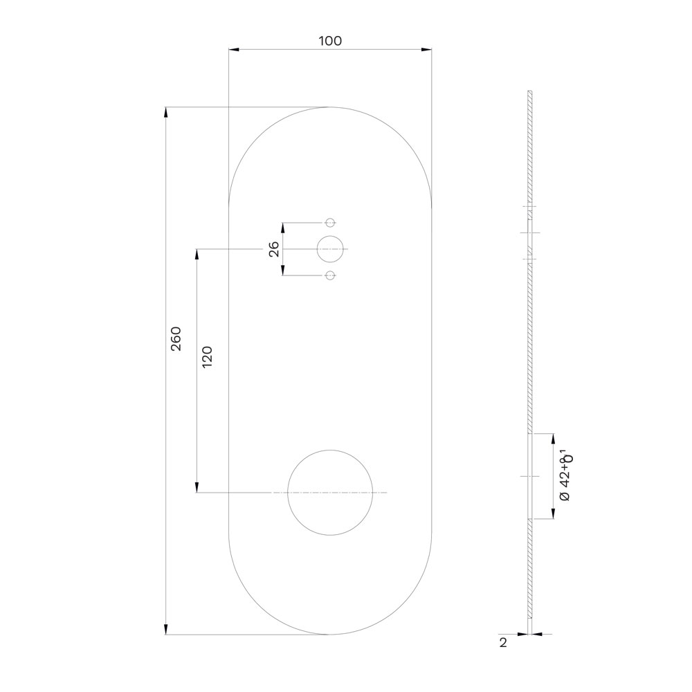 MEREO Viana jednocestná podomítková baterie s ramínkem, s oválným krytem (CBE60105BU)