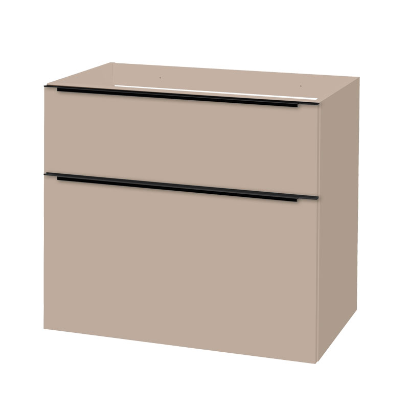 MEREO Mailo, koupelnová skříňka 81cm, šedý kámen, černé madlo (CN551SB)