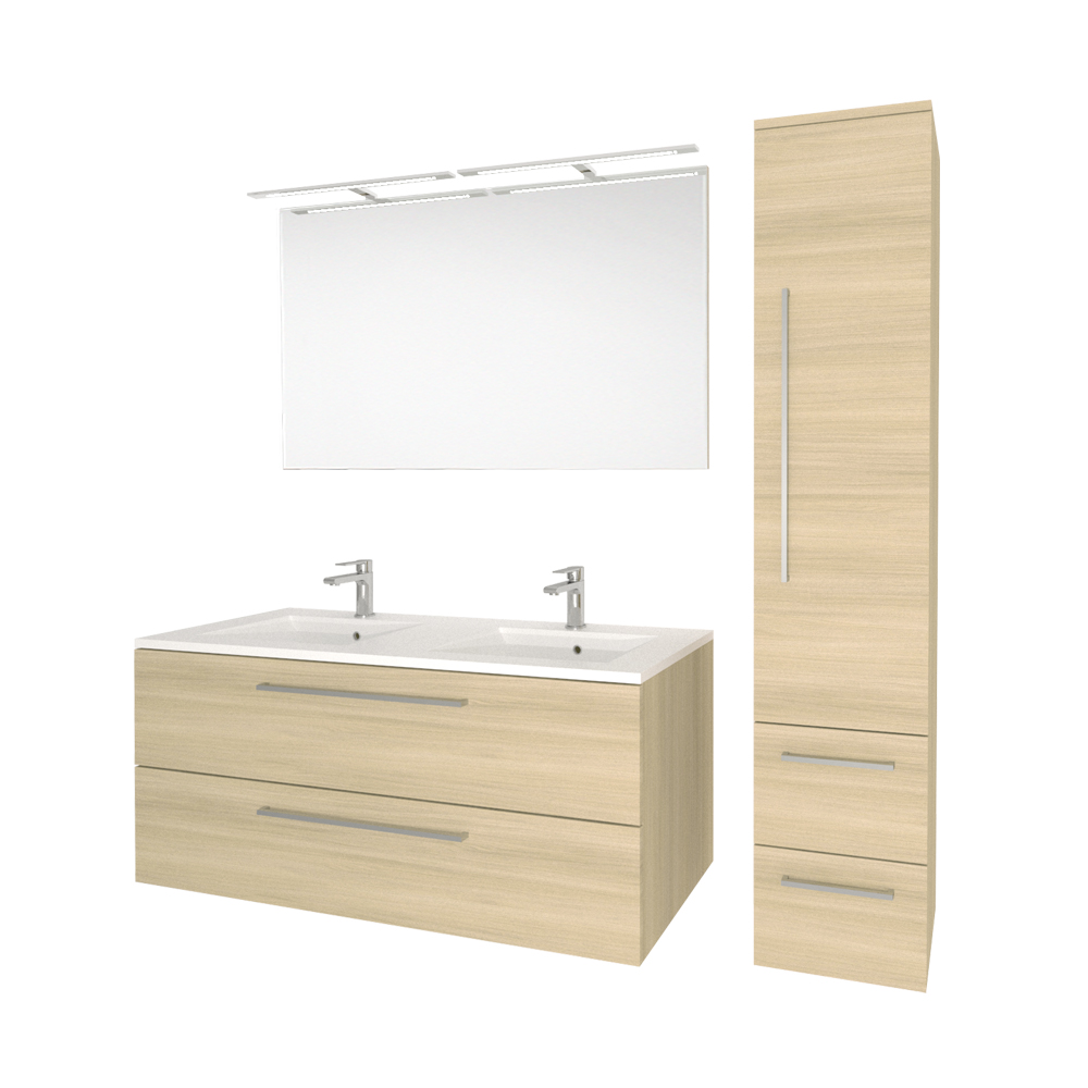 MEREO Bino, koupelnová skříňka s keramickým umyvadlem 101 cm, dub sand Barbera (CN632)