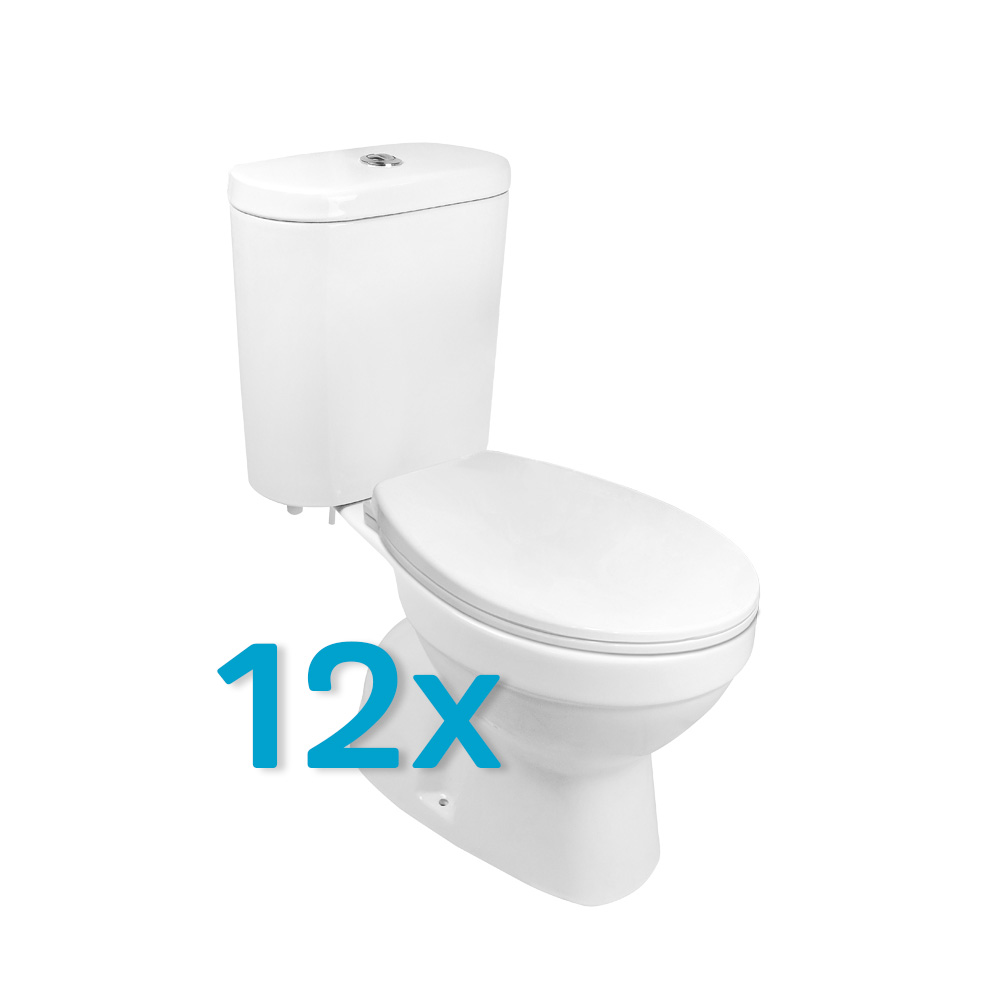 Mereo WC kombi, RIMLESS, spodní odpad s armaturou, 12 ks
