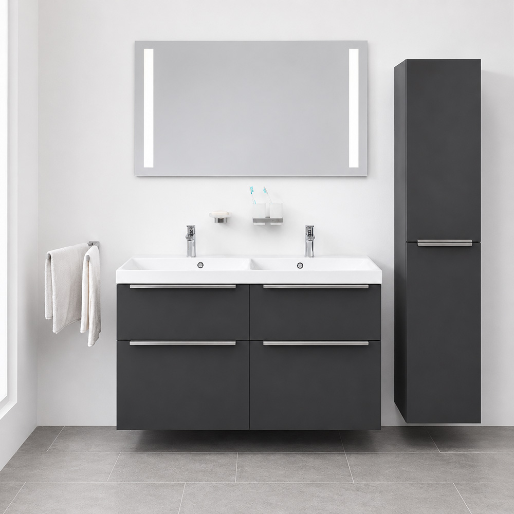 Mereo Mailo, koupelnová skříňka 120 cm, antracit, elox AL madlo (CN533SN)