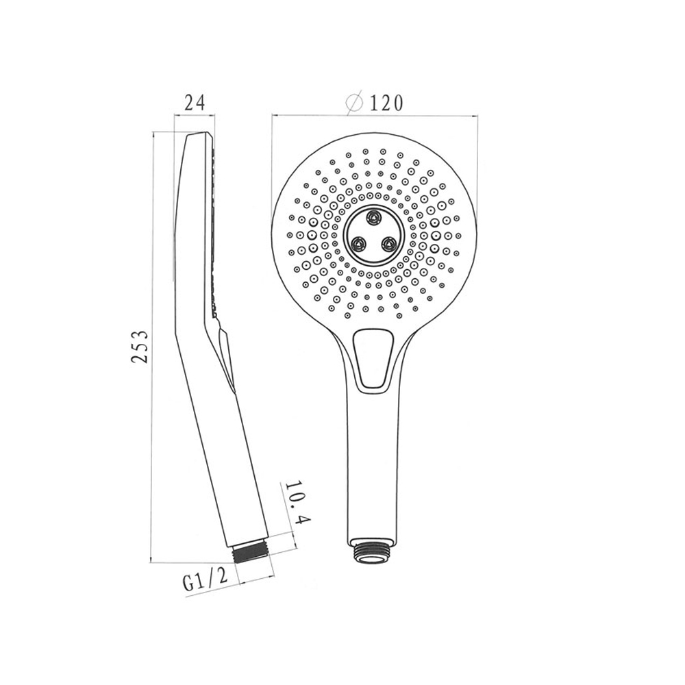 MEREO Ruční sprcha třípolohová ø 12 cm (CB565A)