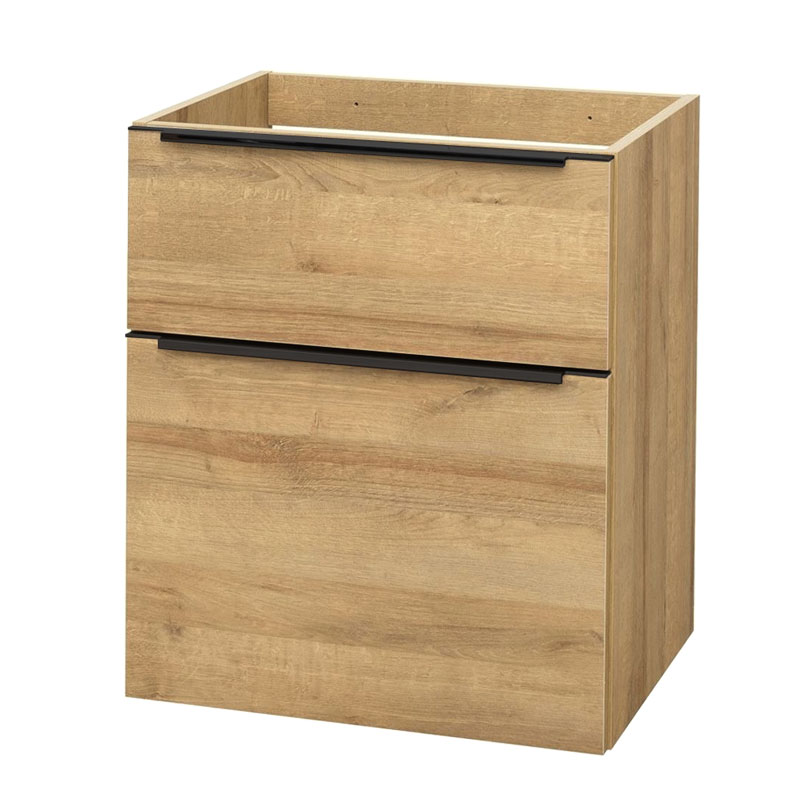 Mereo Mailo, koupelnová skříňka, 60cm, dub Riviera, černé madlo (CN520SBN)