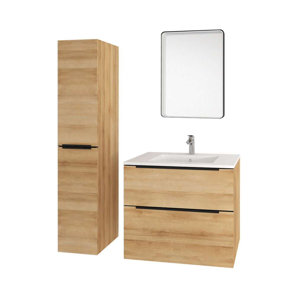 Mereo Mailo, koupelnová skříňka 80 cm, dub Riviera, černé madlo (CN521SBN)