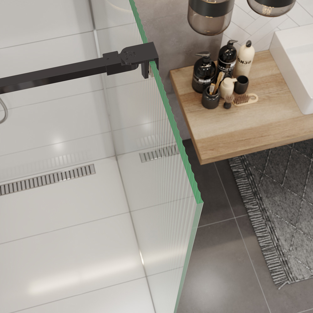 Mereo Sprchová stěna WALK IN, Novea, 120 x 200 cm, black ALU, sklo Line