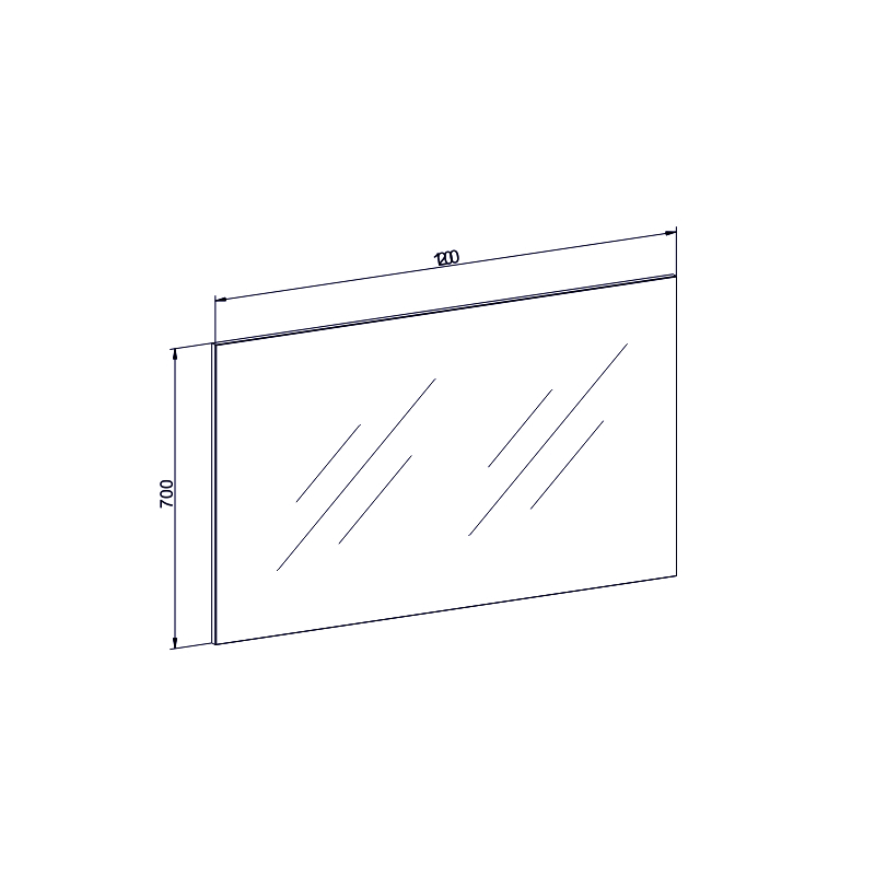 Mereo Zrcadlo 1200x700x20 mm (CN691)