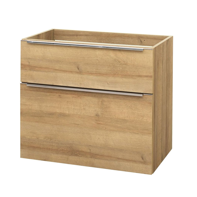 Mereo Mailo, koupelnová skříňka 81 cm, dub Riviera, chrom madlo