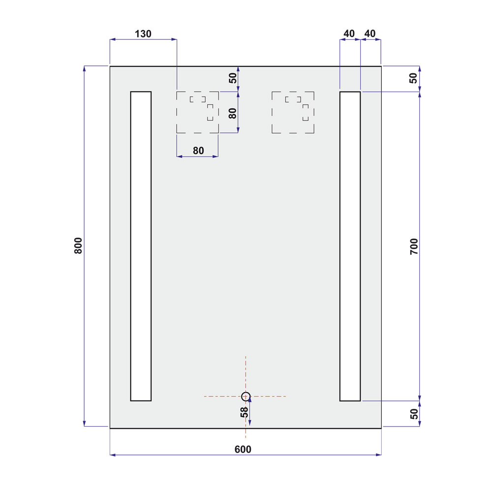 Mereo Zrcadlo 60x80 cm s LED osvětlením
