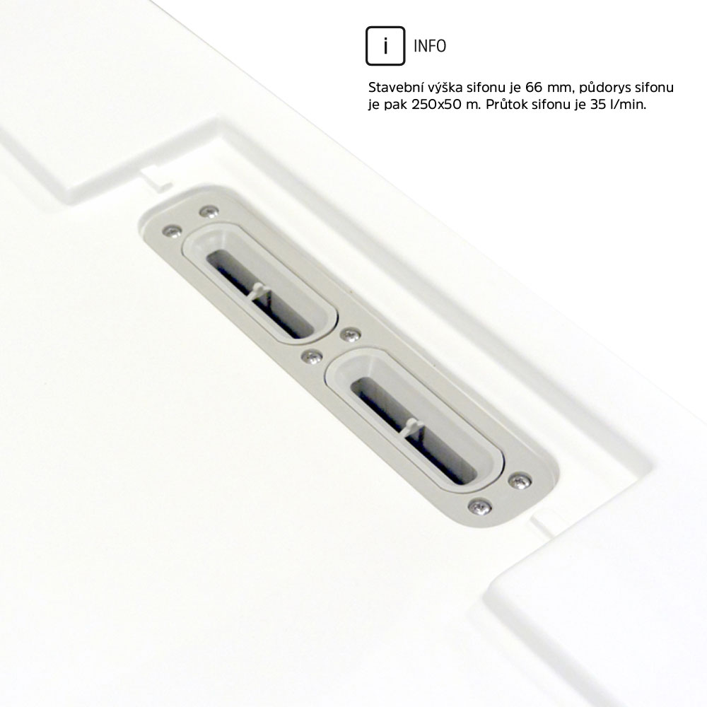 MEREO Čtvercová sprchová vanička s hranatým krytem sif., 90x90x3 cm, vč. sif., bez nožiček, litý mramor (CV35KS)