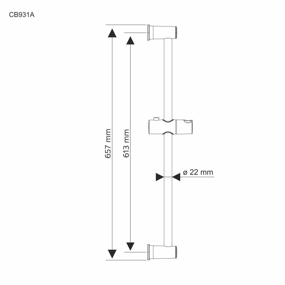 MEREO Posuvný držák sprchy 600 mm (CB931A)