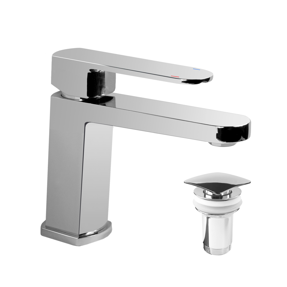 Mereo Umyvadlová stojánková baterie, Mada, chrom, s vyšší pákou, s clic-clac CH02