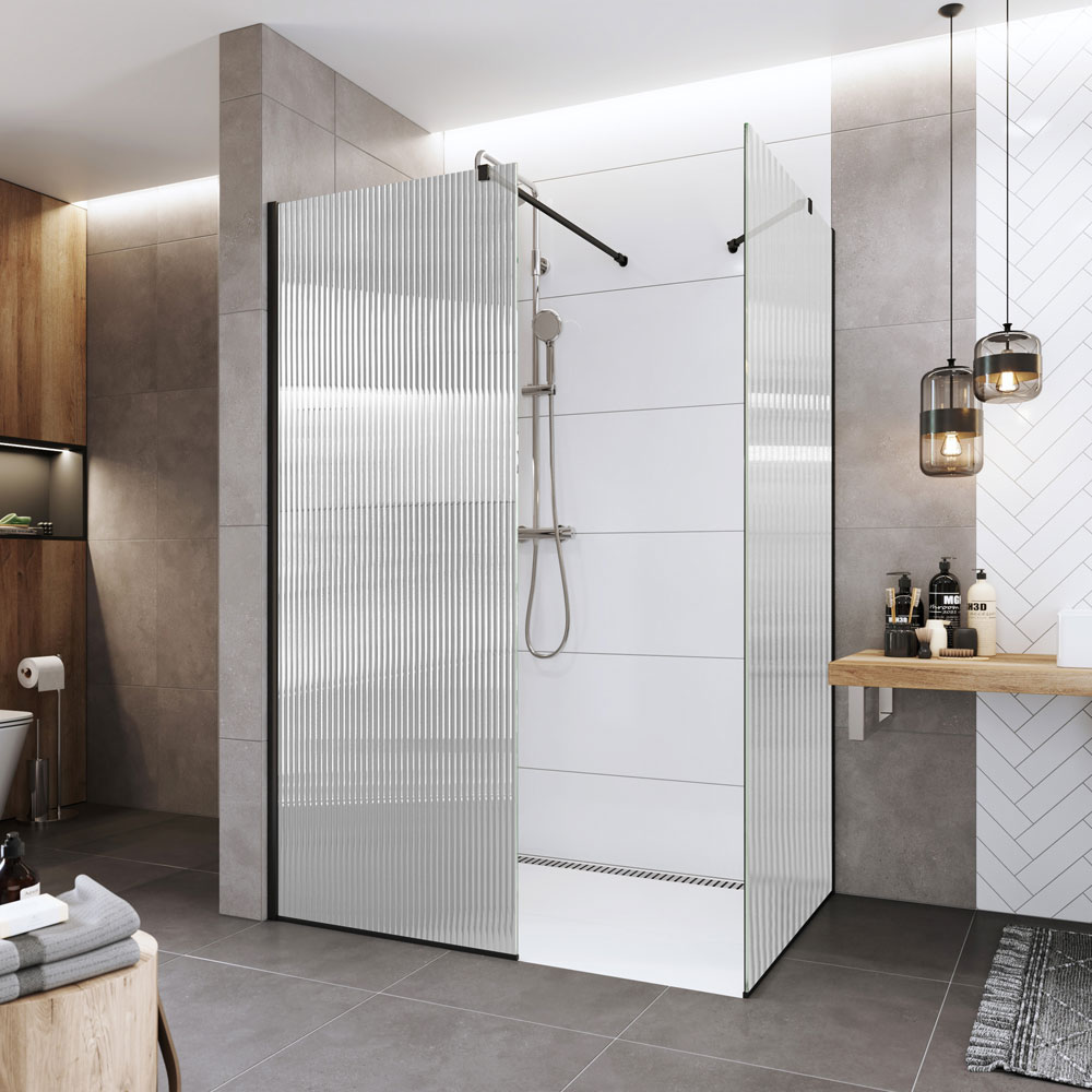 Mereo Sprchová stěna WALK IN, Novea, 120 x 200 cm, black ALU, sklo Line