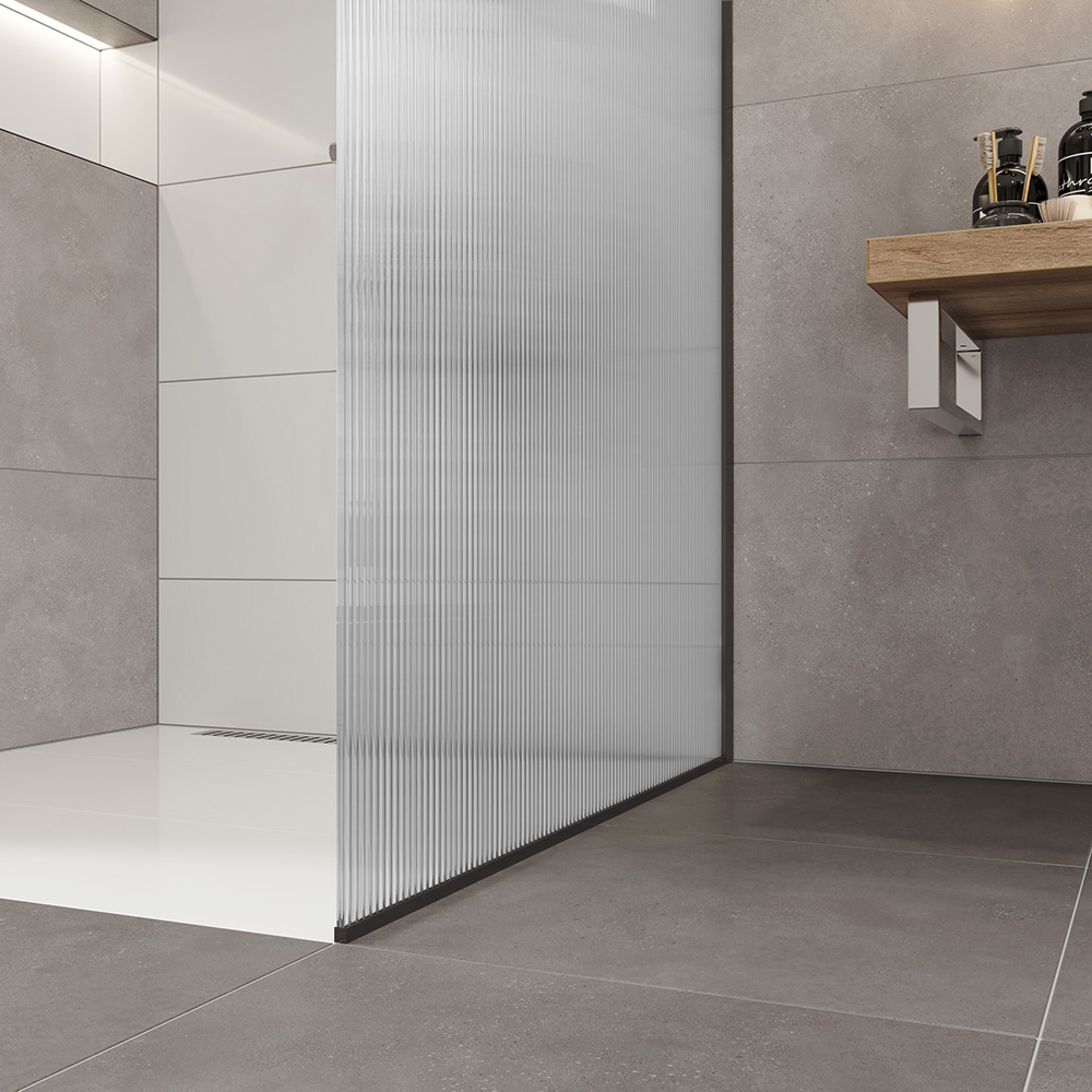 Mereo Sprchová stěna WALK IN, Novea, 120 x 200 cm, black ALU, sklo Line