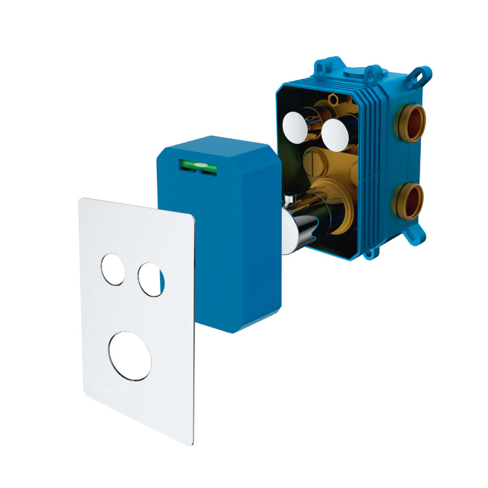 MEREO Termostatická podomítková tlačítková baterie - 2-cestná - oválný kryt (CB60106TB)