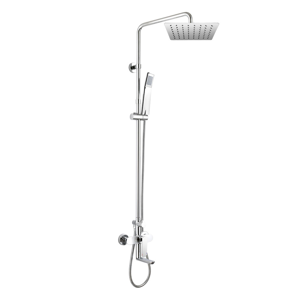 MEREO Mada vanová baterie s talířovou hranatou slim sprchou, nerez (CBE60101SDM)