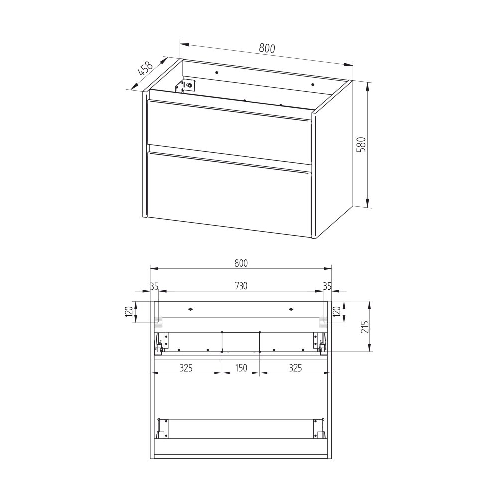 Mereo Opto, koupelnová skříňka 80 cm, dub Riviera (CN921SN)