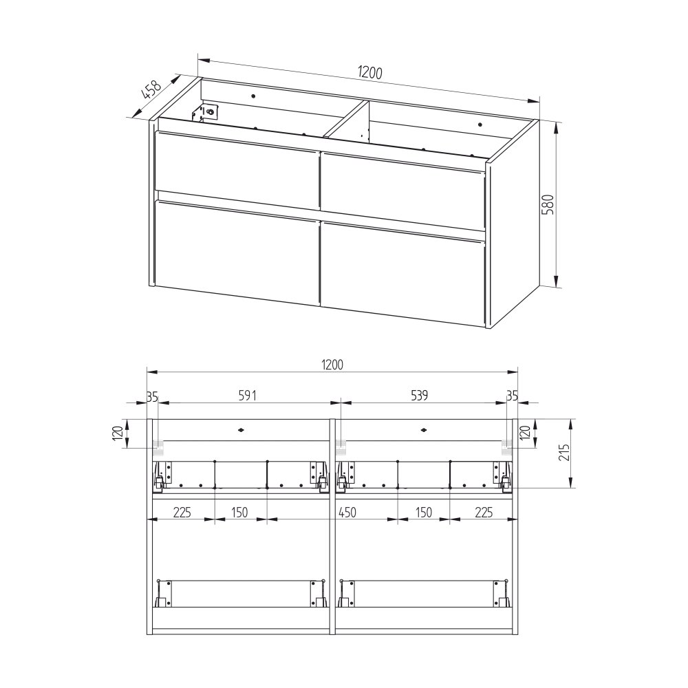 Mereo Opto, koupelnová skříňka 120 cm, dub Riviera (CN923SN)