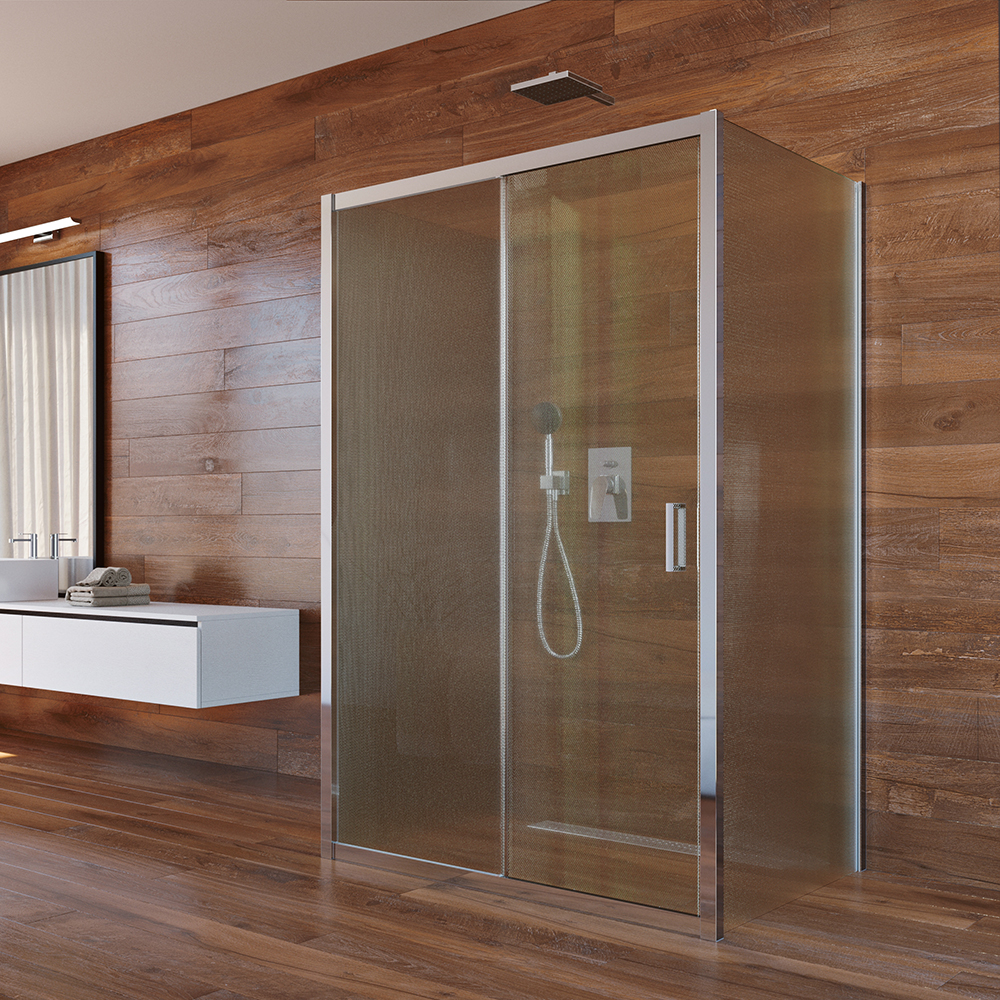 MEREO Sprchový kout, Lima, obdélník, 100x120x100x190 cm, chrom ALU, sklo Point (CK85542K)
