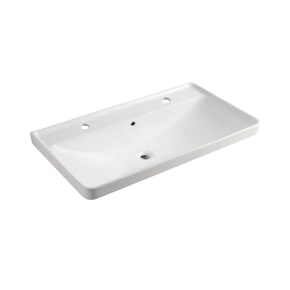 Mereo Nábytkové dvojumyvadlo, 101x47,5x20,5 cm, keramické, bílé