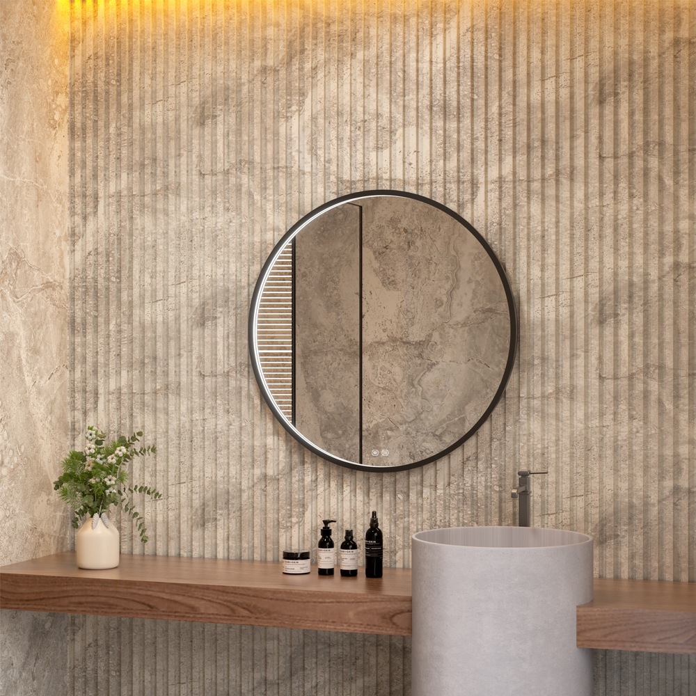 MEREO  Zrcadlo kulaté pr. 80 cm, LED osvětlení (CN165)