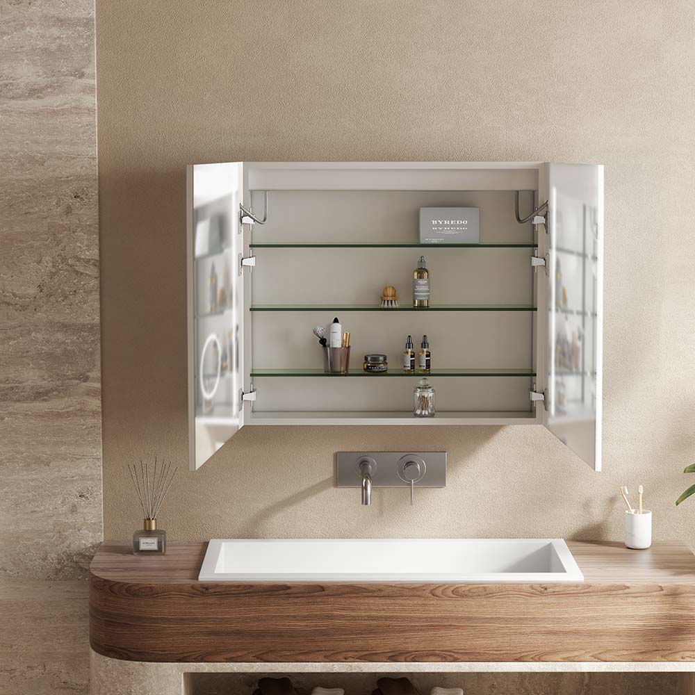 Mereo Siena, koupelnová galerka 80 cm, zrcadlová skříňka, stříbrná