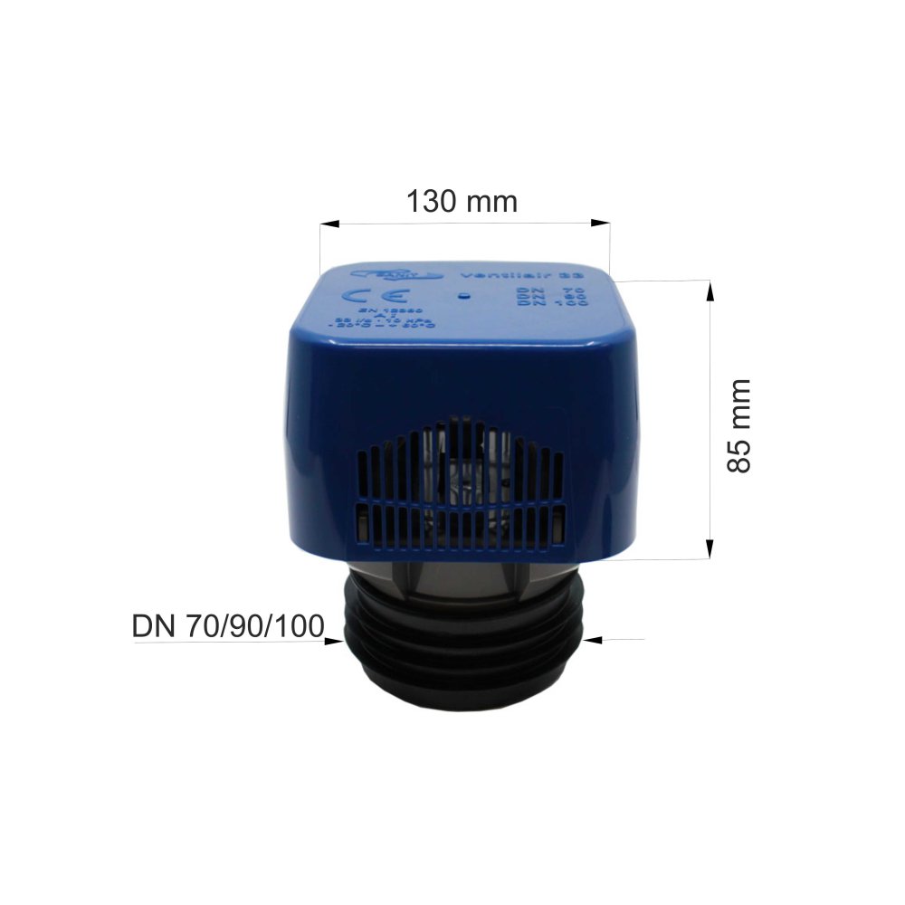 Přivzdušňovací ventil potrubí třídy Al Ventilair, DN 70/90/100, průt. vzduchu 33l/s (PR7152C (11A22000099))