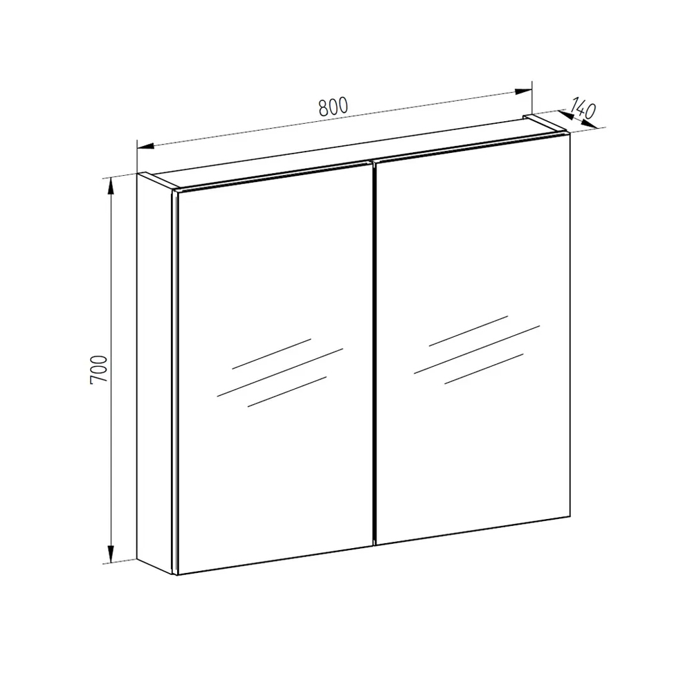 Mereo Aira, Mailo, Opto, Vigo, Ponte koupelnová galerka 80 cm, zrcadlová skříňka, dub Riviera