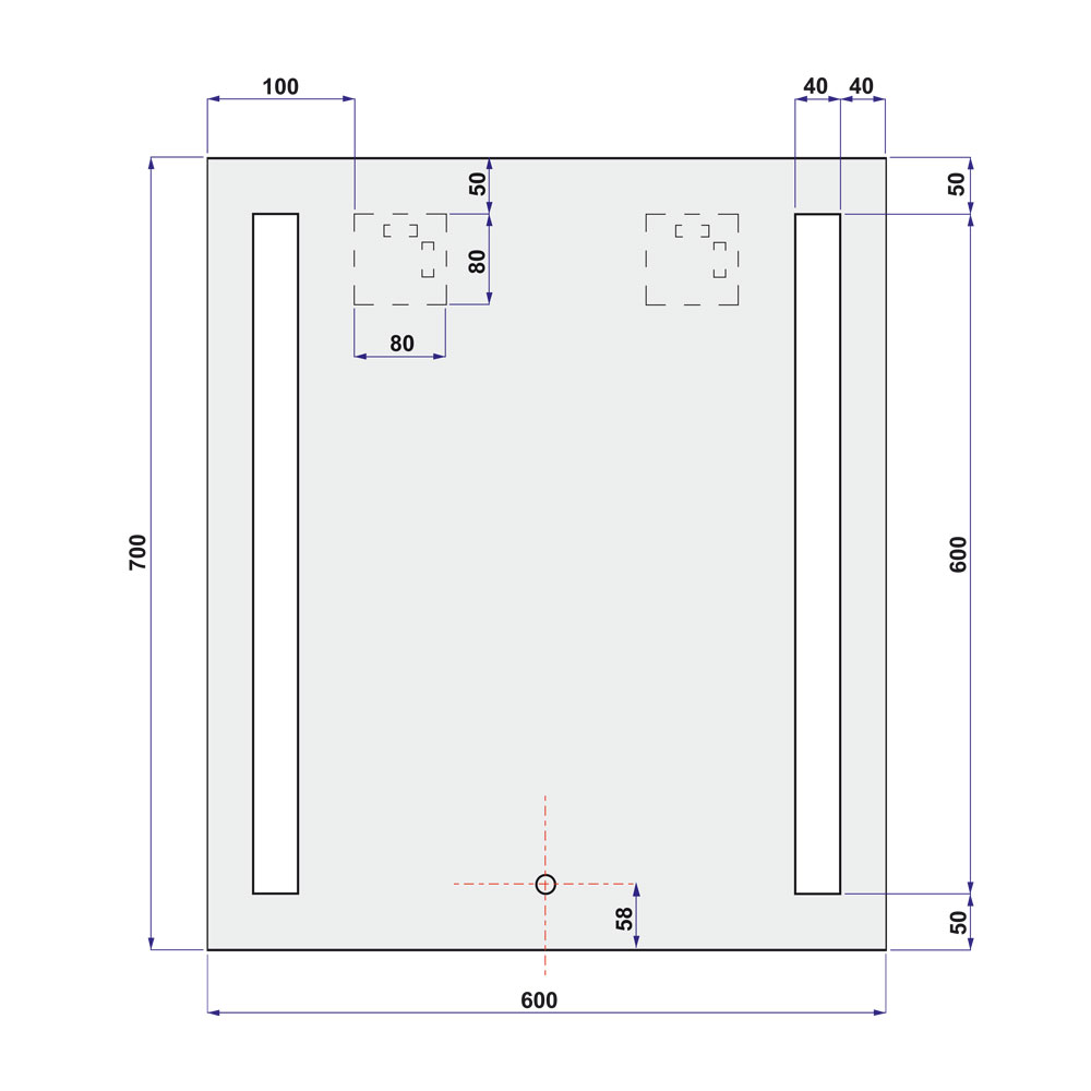MEREO Zrcadlo 60x70 cm s LED osvětlením (CN697)