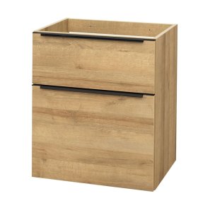 Mereo Mailo, kúpeľňová skrinka, 61cm, dub Riviera, čierne madlo