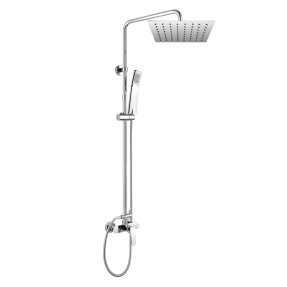 Mereo Eve sprchová batéria s hlavovou hranatou slim sprchou 250x250 mm, nerez