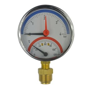 Klum Termomanometer 0-6bar, 0-120 °C, spodný vývod 1/2"