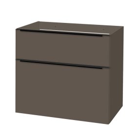 Mereo Mailo, kúpeľňová skrinka 81cm, šedá láva, čierne madlo