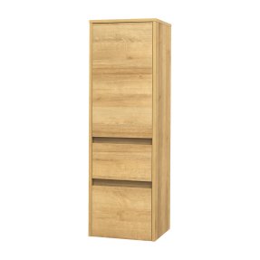 Mereo Opto kúpeľňová skrinka vysoká 125 cm, ľavé otváranie, dub Riviera