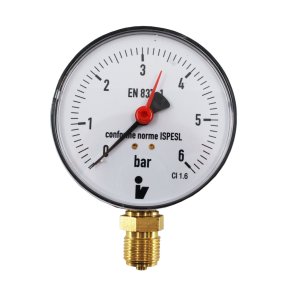 Klum Tlakomer 100 mm, 0 - 6bar, spodný vývod 1/2"