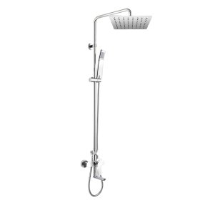 Mereo Dita vaňová batéria s hlavovou hranatou slim sprchou 250x250 mm, nerez