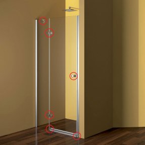 Mereo Kovanie oválne pre sprchové dvere, lišta/pánt, CK10111E, CK10211E, CK10311E, CK10411E, komplet