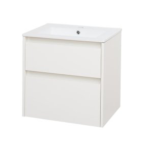 Mereo Opto, kúpeľňová skrinka s keramickým umývadlom 61cm, biela