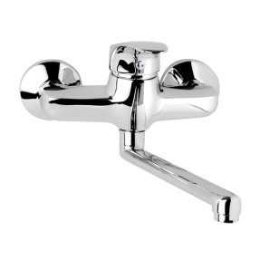Mereo Drezová nástenná batéria, Sonáta, 150 mm, s ramienkom plochým rovným 300 mm, chróm