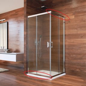 Mereo Vodiaci profil pre CK608A..K, 90cm, spodná ľavý, horný pravý, chróm